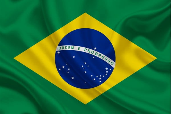 Bandeira do Brasil em cetim