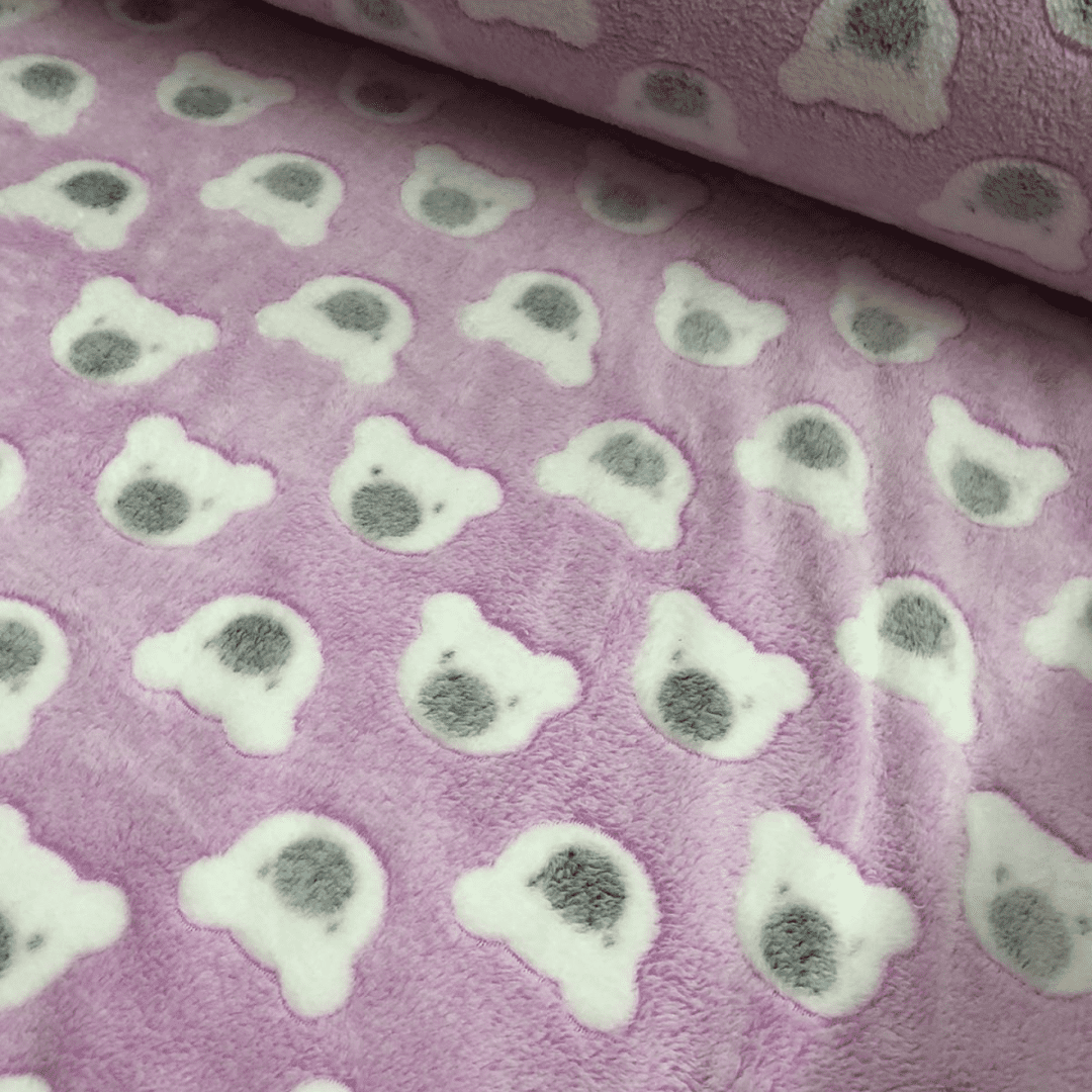 Tecido soft estampado ursinho lilás