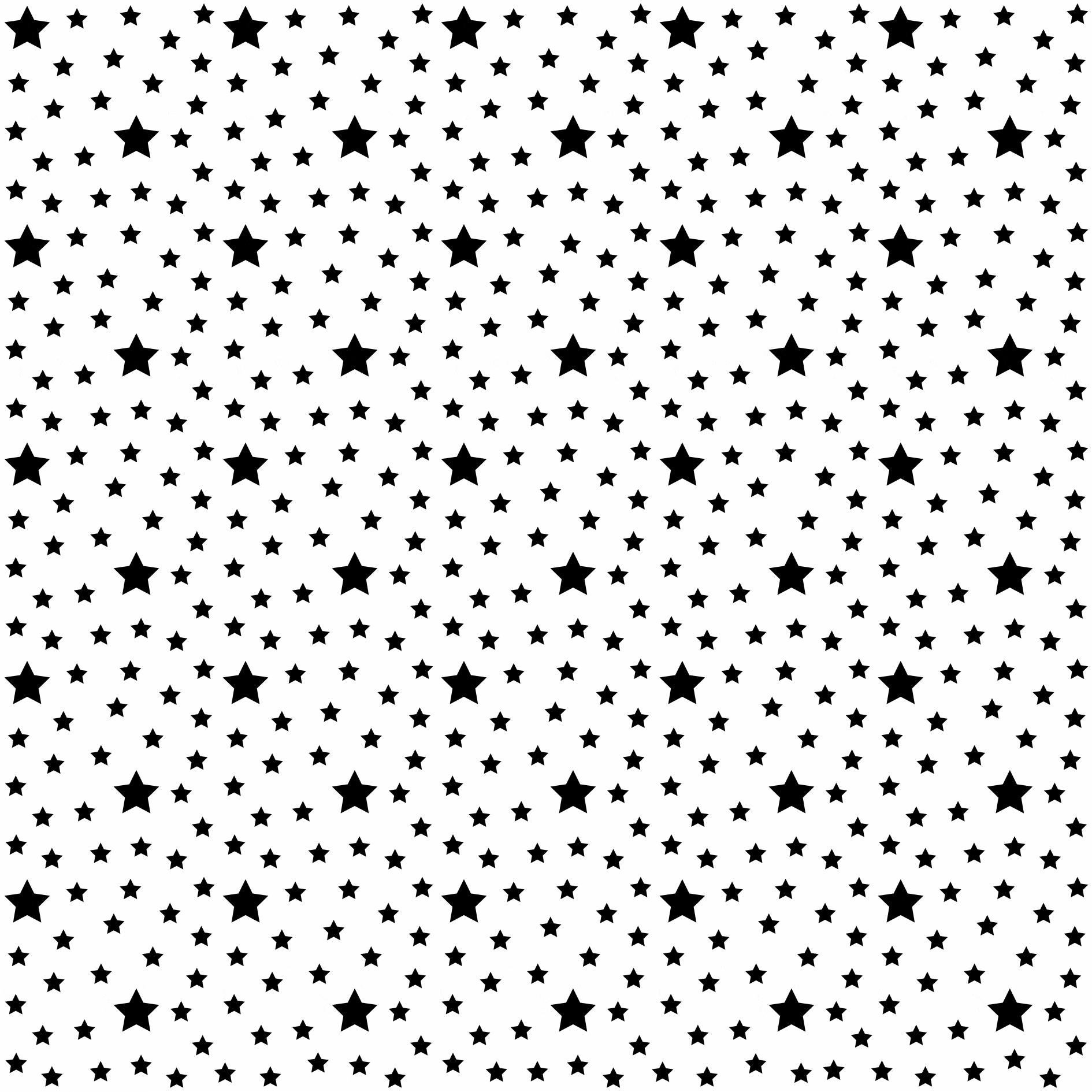 Tecido Tricoline estampado Estrelas preto fundo branco