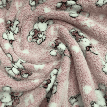 Tecido soft estampado coelhinho rosa