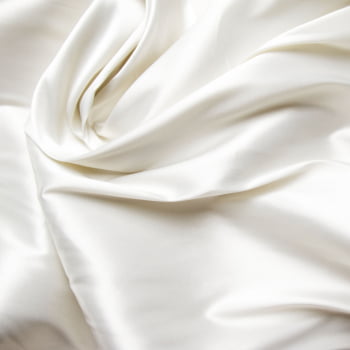 tecido cetim liso com elastano - Branco Gelo