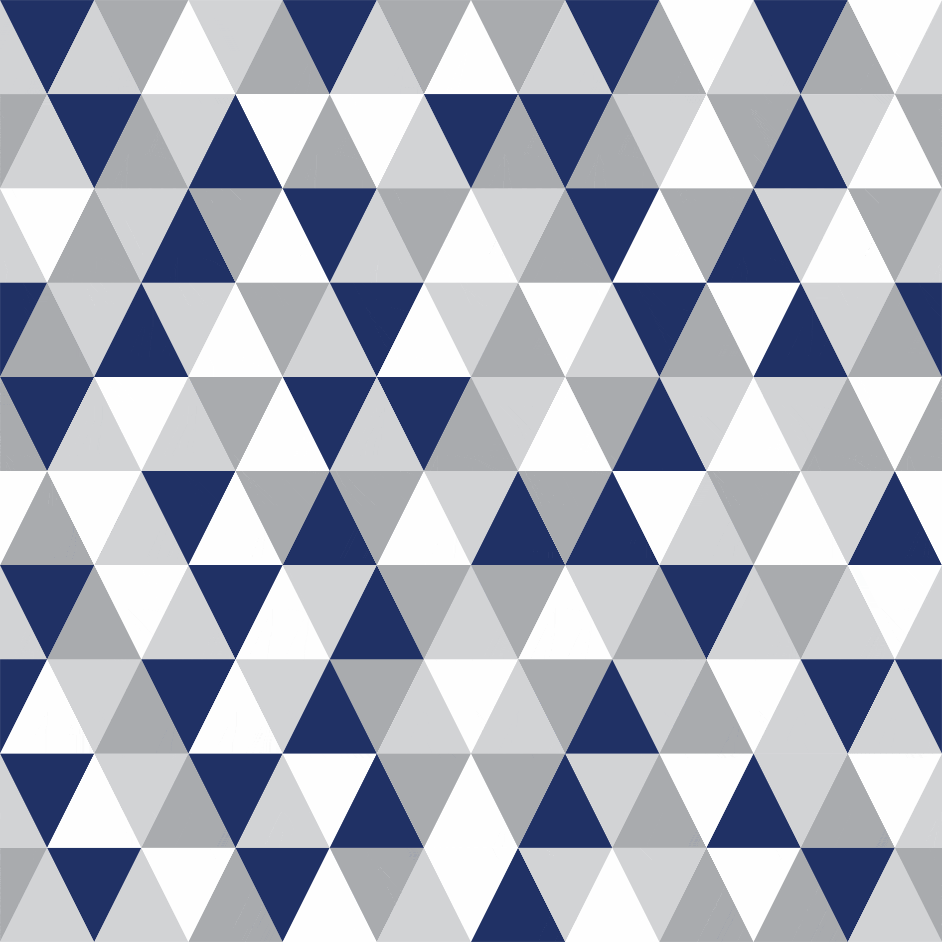 Tecido Tricoline estampado triângulos azul marinho e cinza