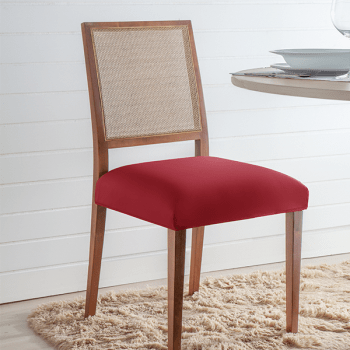 Capa para assento de cadeira lisa vermelho - adomes