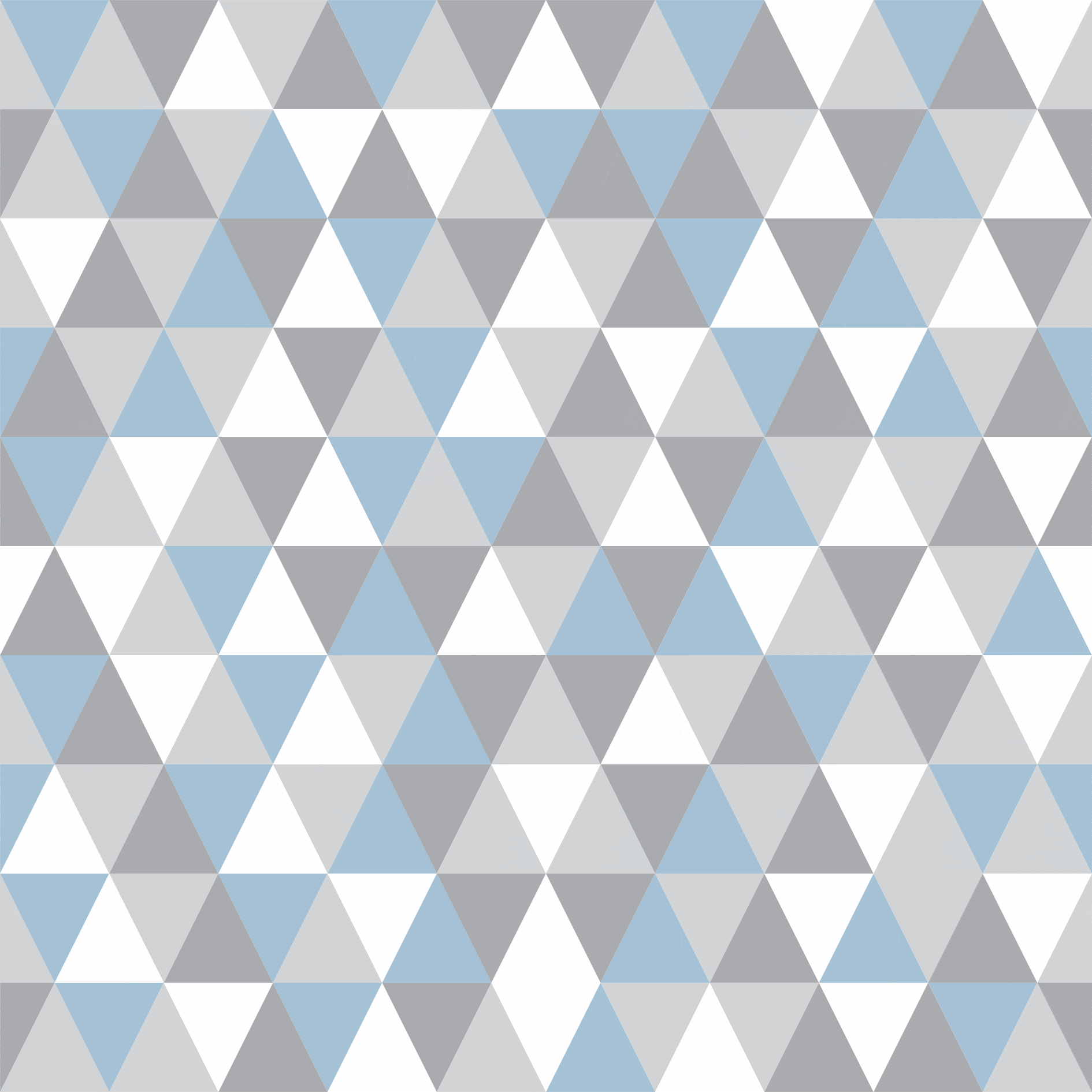 Tecido Tricoline estampado triângulos azul e cinza